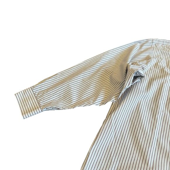 Brooks Brothers Classic Blue Brown Stripe Button-Down Dress Shirt Size 18 35 - Picture 3 of 12